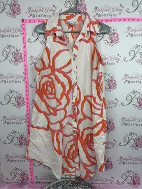 Finley dress Cream Tunic with Pink & Orange Floral Print